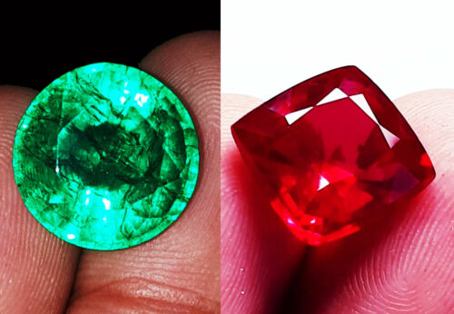 Details about   Natural Emeralds & Ruby Loose Certified Pair Gemstones 8 to 10 Cts RK147 