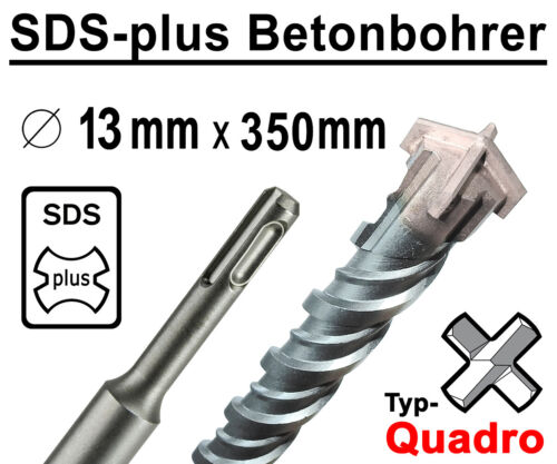 SDS-Plus Béton Perceuse 13 mm x 350 mm QUADRO Perceuse Marteau Perceuse Foret de maçonnerie