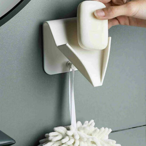 Wall Mounted Soap Holder Storage Box Self Drain Dish Adhesive Bathroom Shower 