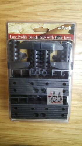 Low Profile Plastic Bench Dogs with Wide Jaws  19mm Pack of 4 3/4" 