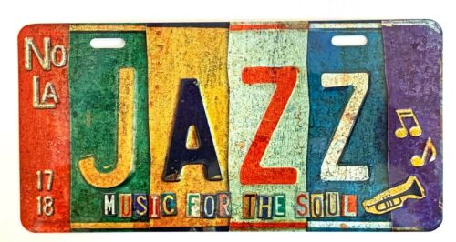 Jazz Music Car Tag METAL SIGN License Plate New Orleans Louisiana Color