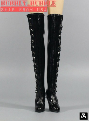 1//6 Female Shoes Over The Knee High Heel Boots HOLLOW For PHICEN Hot Toys USA