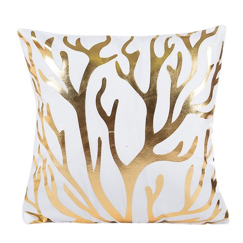 Feuille D/'Or Imprimé Polyester Pillow Case Sofa Throw Cushion Cover Home Decor