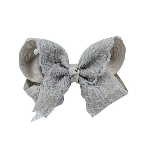 Girls Baby Grosgrain Hair Bow Alligator Lace Hair Clip Hair Accessories JrSPUK