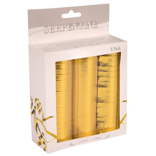 Luftschlangen FOLAT 22750 gold 3er Pack Geburtstag /& Party