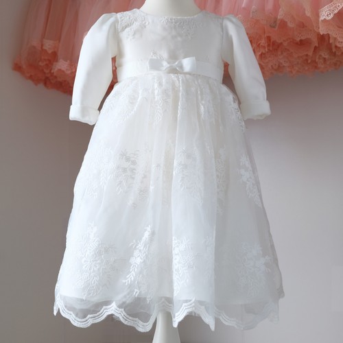 2tlg.Taufkleid+Mütze Klassisches Taufkleid Mädchenkleider BM22-LA