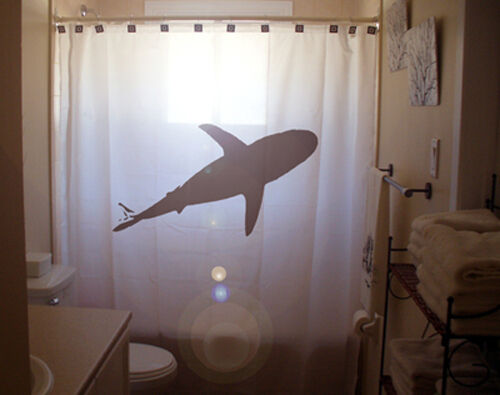 Shark Bathroom Shower Curtain animal beware man eater preditor kid custom 