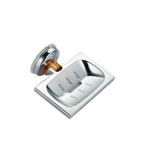 CO_ Strong Suction Cup Stainless Steel Bathroom Shower Soap Holder Dish AM_ GT 