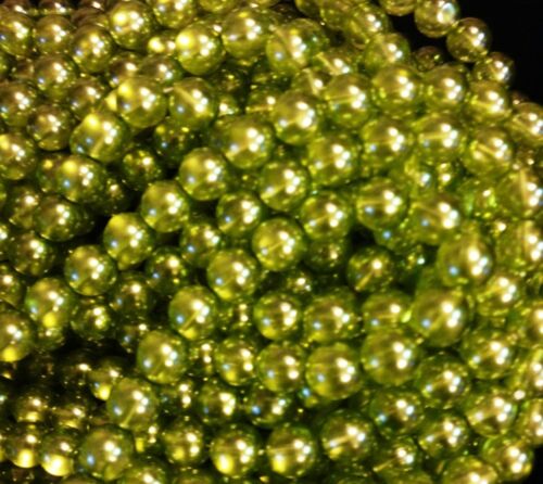 Extra Long Strand 8mm PEARL LIGHT Czech Glass Beads "PERIDOT" 