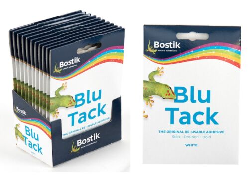 1 2 6 12 BOSTICK WHITE TACK Reusable Strong Adhesive Sticky Tack Blue Blu Tac UK
