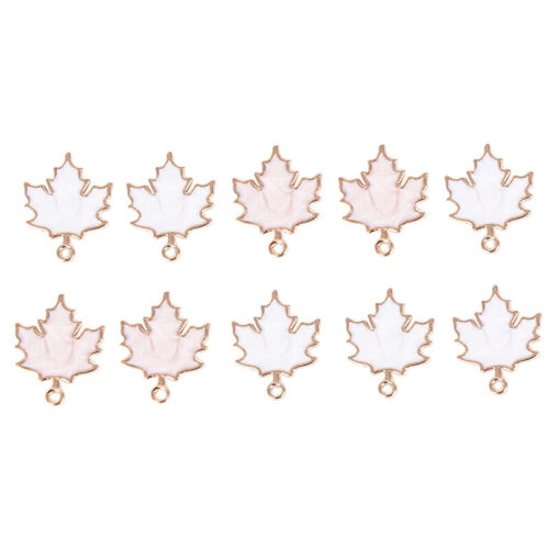 10Pcs/Set Enamel Alloy Handmade Maple Leaf Charms Pendant DIY Craft Jewelry Gift 