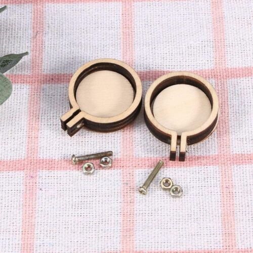 20Pcs 2.5cm Mini Embroidery Hoop Ring Wooden Hand Crafts Cross Stitch Frame Tool 