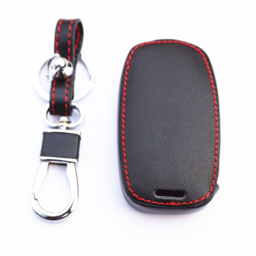 Black Leather 4 Buttons Flip Key Chain Cover Case For KIA Forte Rio Soul Optima