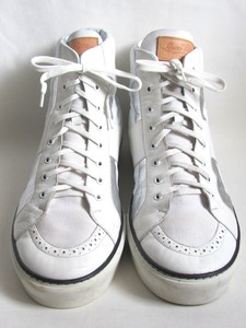 Auth LOUIS VUITTON White Leather Men&#39;s High Top Sneakers, Sz. 12 - Made In Italy | eBay