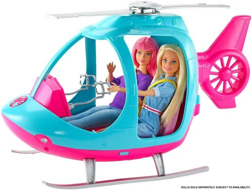 Barbie hélicoptère rose et bleu avec Spinning Rotor FWY29