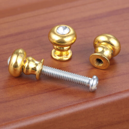 Rhinestone Drawer Pull Cabinet Knobs Gold Home Jewelry Box Handles Replacement 