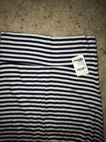 Details about  / NWT Charlotte Russe jersey maxi skirt Sz S navy White striped Grey horizontal