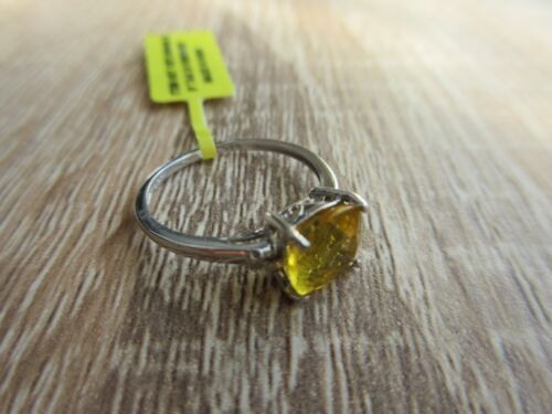 Details about  / Yellow Fluorite Diamond Accent Ring Platinum Over Sterling Silver Sz 6,8,9 Opt