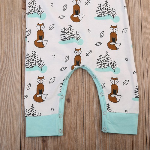 Newborn Infant Baby Boy Girl Fox Cotton Bodysuit Romper Jumpsuit Clothes Outfits