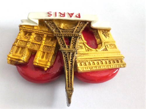 fridge magnet souvenir heart PARIS tower eiffel notre dame france Arch Triumph