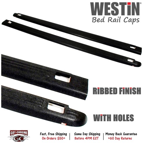 72-01451 Westin Black Bed Rail Caps Dodge Ram 6/'4/" Bed 2002-2008