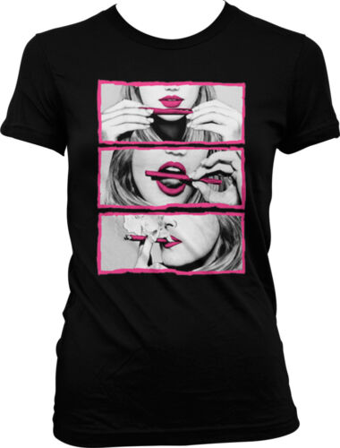 Pink Smoking Lips Weed Marijuana Kush 420 Roll Up Juniors T-shirt