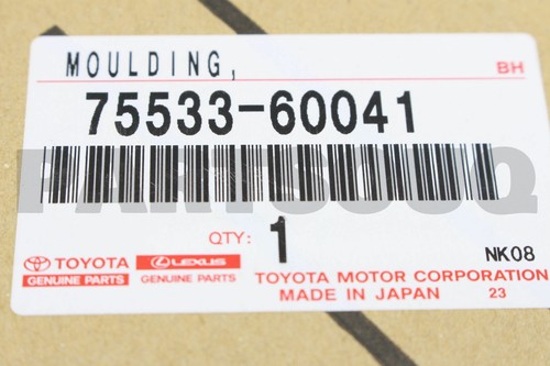 7553360041 Genuine Toyota MOULDING OUTSIDE RH 75533-60041 WINDSHIELD
