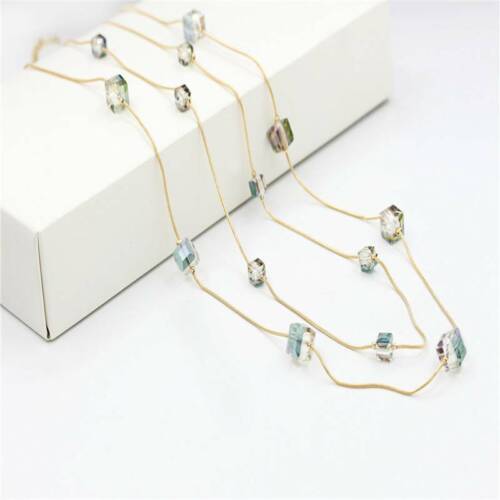 Fashion Crystal Jewelry Accessories Crystal Bead Long Necklace Sweater Chain 6A