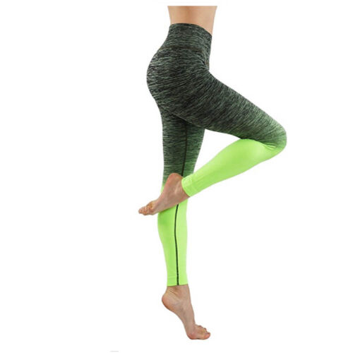 Ombre Flexible Yoga Fitness Active Gym High Waist Compression Leggings 