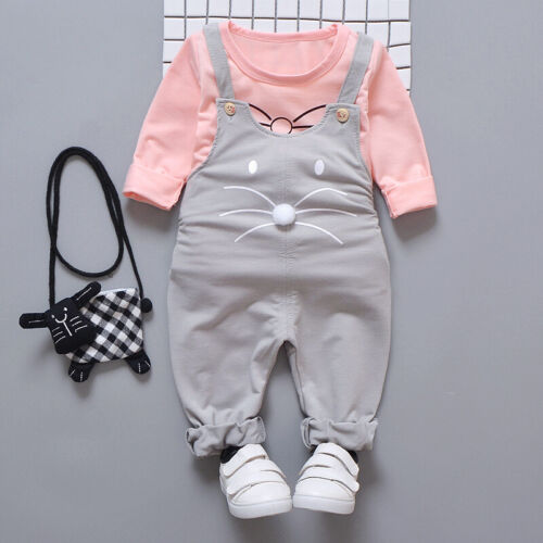2pcs Toddler Baby Girls Casual Clothing Cartoon Long Sleeve Tops+Pants Outfits 