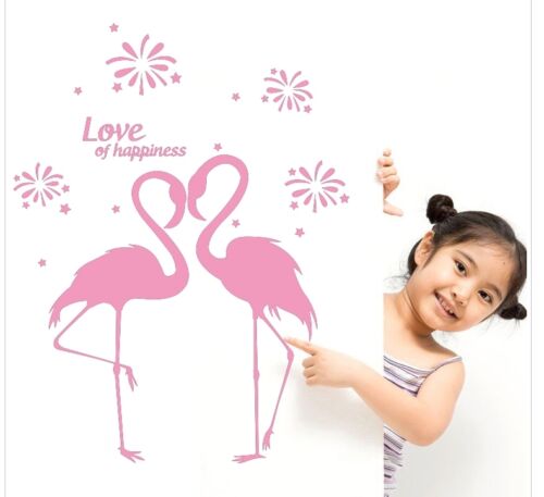 Romantic Love Flamingo Wall Sticker Removable Kids Home Decor Room Decals