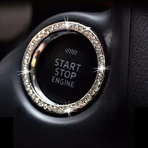 Details about  &nbsp;1x Auto Car SUV Decorative Silver Accessories Button Start Switch Diamond Ring