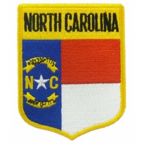 NORTH CAROLINA STATE SHIELD FLAG EMBROIDERED PATCH IRON-ON NEW  3.5/"