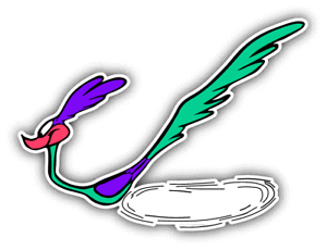 Roadrunner Running Cartoon Car Bumper Sticker Decal 5/'/' x 3/'/'