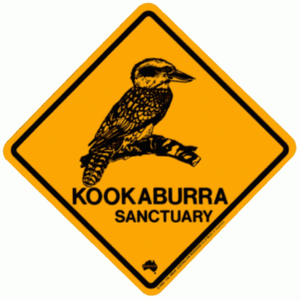 48x48mm Kookaburra Road Sign Magnet