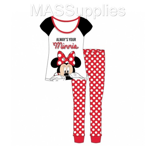 Womens Official Disney Minnie Mouse Pyjamas Pajamas Size 16-18