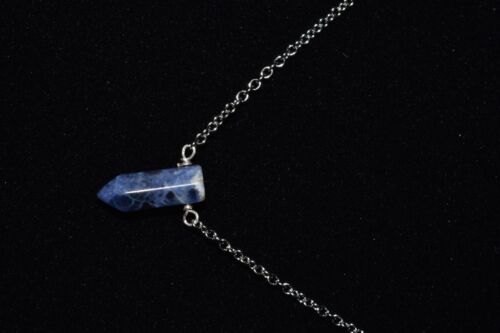 Sodalite 18mm Point Necklace Pendant Minimalist Crystal Quartz Healing Unisex