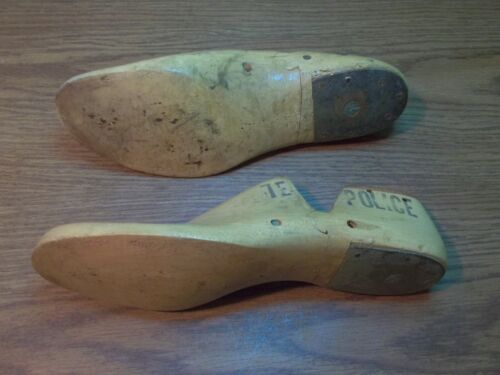 Vintage Wood Wooden Shoe Factory Industrial Mold Last 7 E  POLICE #282