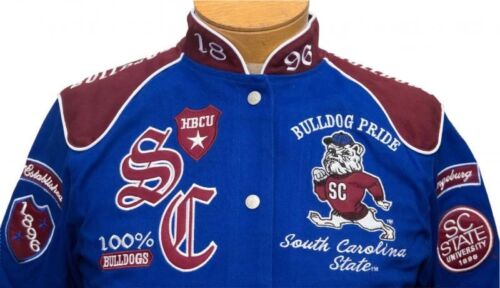 Women/'s South Carolina State Bulldogs Fraternity Lettermen Twill Jacket NEW