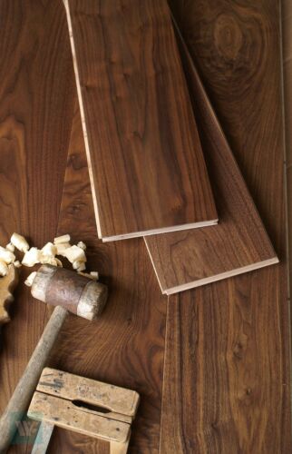 Smooth UV Oiled Real Wood ECHW 7" American Black Walnut Engineered Flooring 