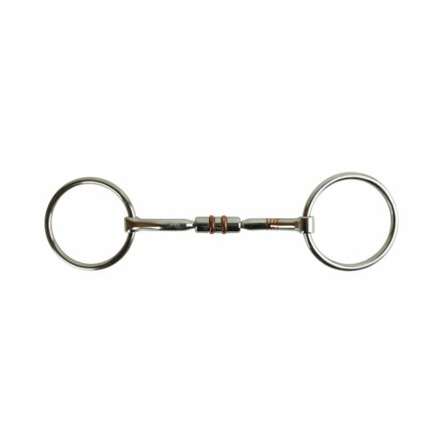 Details about  / AK Loose Ring Rotary Curved Snaffle Horse Riding Bit with Double Cooper Roller