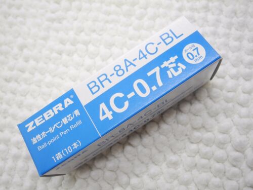 Made in Japan Blue 10pcs Zebra 4C-0.7 0.7mm fine ball point pen only refill 