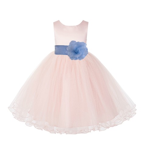 Blush Pink Flower Girl Dress Wedding Pageant Dress Birthday Girl Dress Christmas