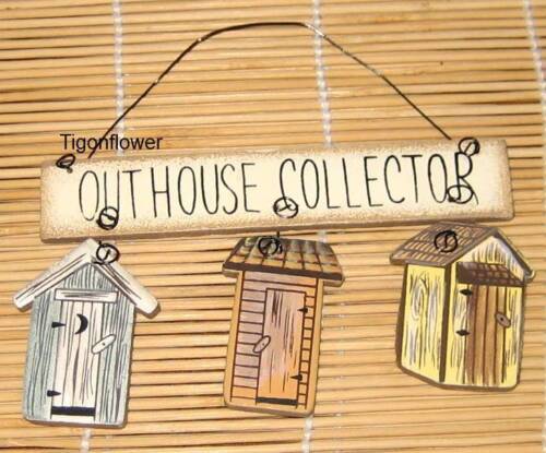Country Primitive Wood Sign Outhouse Collector Bathroom Buy 2 get 1 FREE Mix