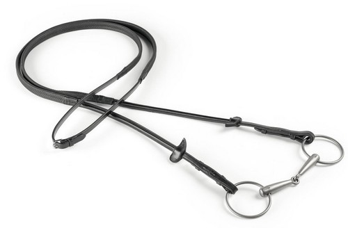 Selleria EQUIPE Soft Rolled Leather Rubber REINS RE17 Black//Brown//RedBrown C//F