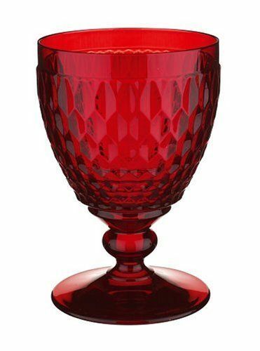 Red Single/Set of 2 or 4 Villeroy & Boch Glass Water Goblet 400ml Glassware 