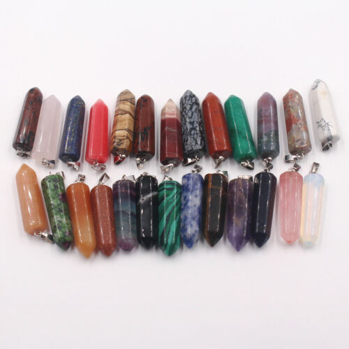 Wholesale 20pcs//lot Natural Gemstone stone Pendulum pillar Pendant for lady gift