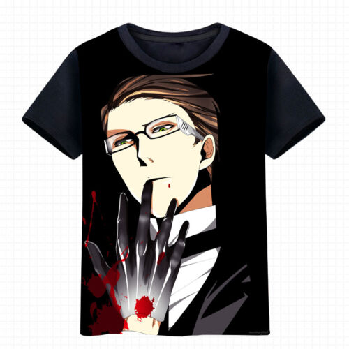 Anime Black Butler Sebastian//Ciel Unisexe T-shirt à manches courtes Cosplay #2-R576
