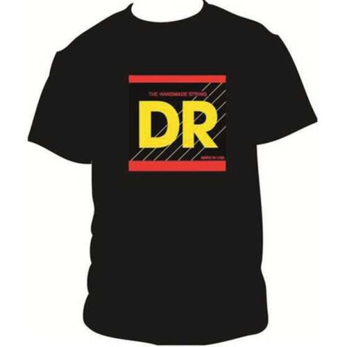Dr Strings Negra 100% algodón Camiseta bofetada feliz en el reverso en Amarillo M/L/XL 