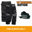Da Uomo Scruffs 3D commercio Pantaloni Lavoro CORDURA HOLSTER Pantaloni al Ginocchio Pad Cintura Gratis